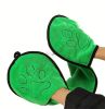 BeNat Microfiber Dog Bath Towel | Ultra Absorbent Quick Dry Pet Drying Towel with Double Hand Drop Pockets for Small & Medium Dogs | Green